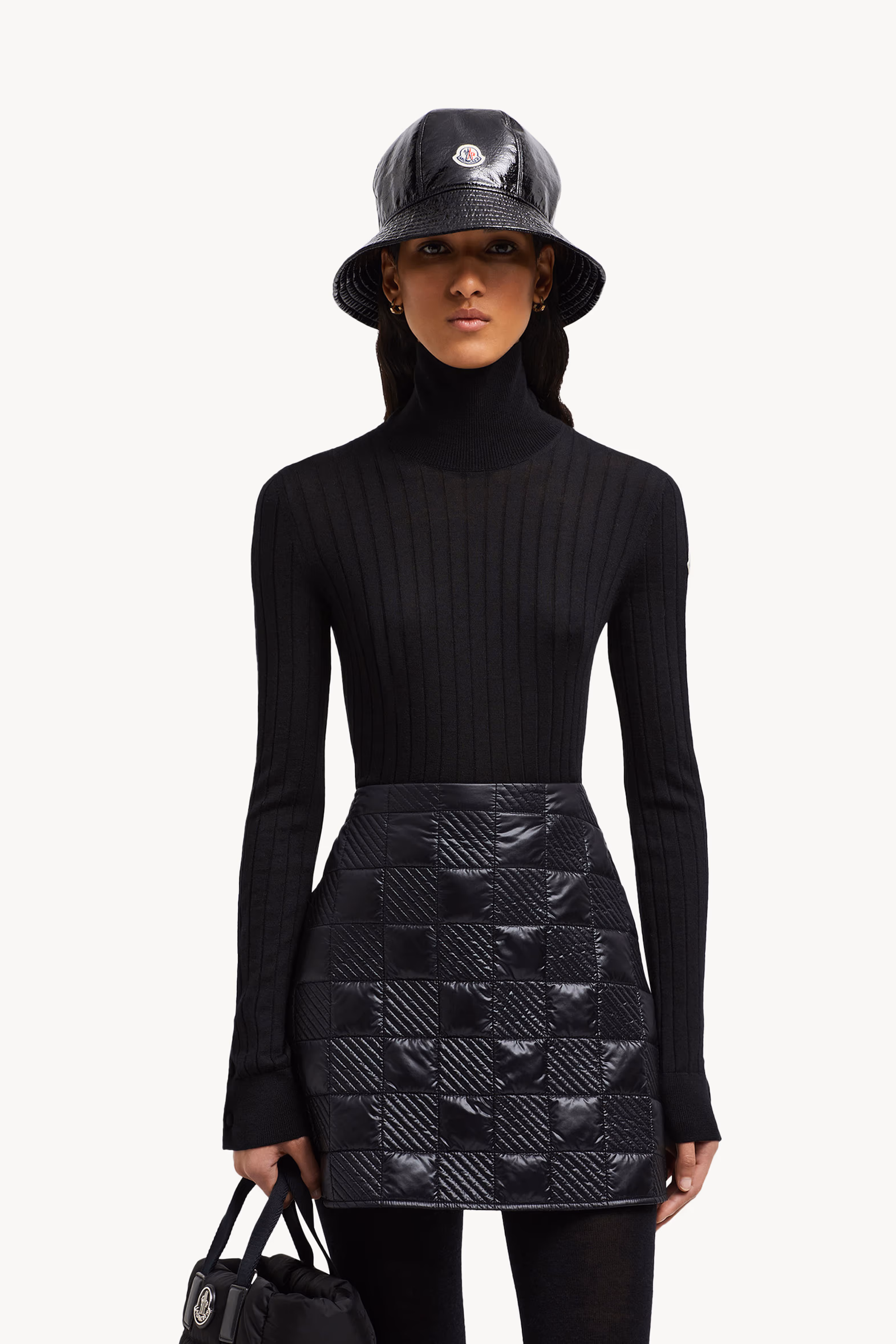 Pull à col roulé en laine et cachemire Femmes Noir Moncler 0